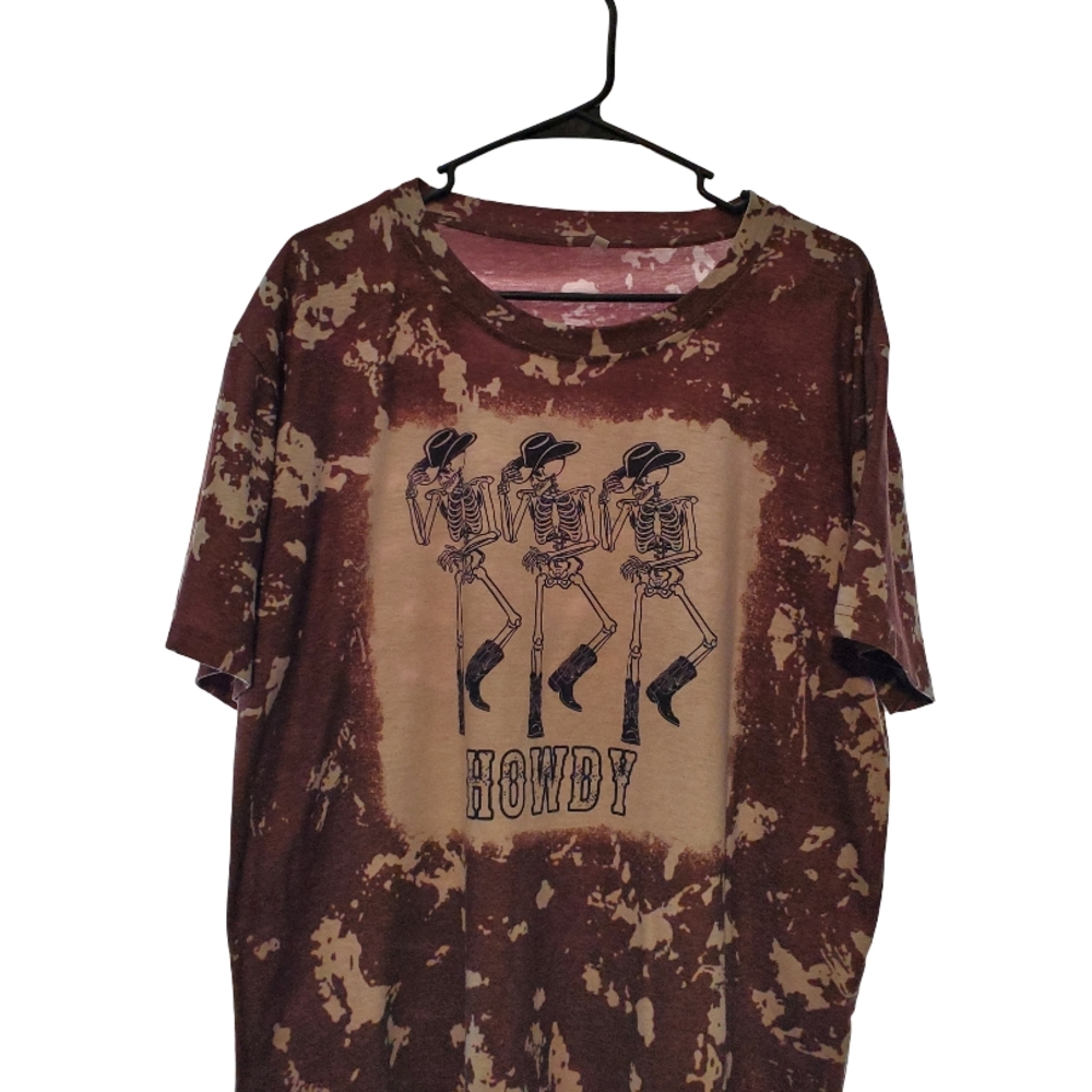 Cowboy Skeleton Graphic Tee in Brown